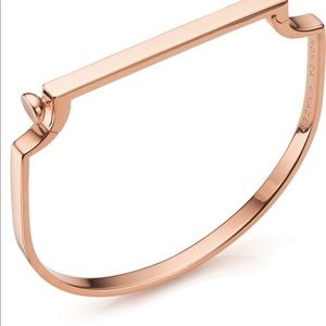 NWT Monica vinader signature thin bangle in rose gold size small